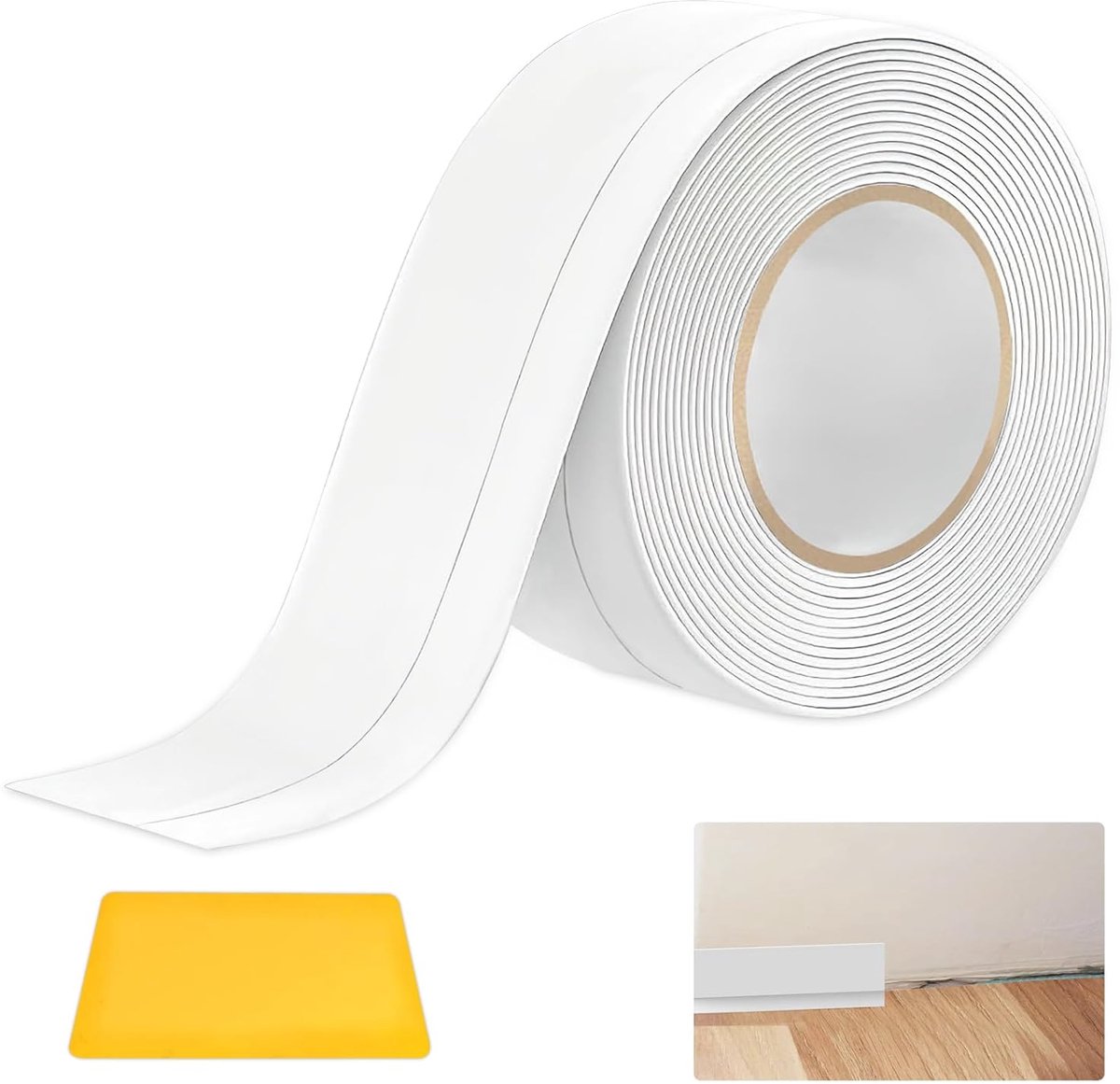 Soft plinth self-adhesive white 5M PVC skirting board self-adhesive - ShopVlot