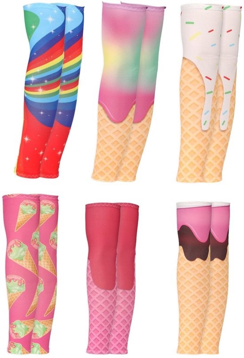 Kleurige armsleeves - Voor zomer, zonbescherming en verkoeling - Compressie voor sporten zoals honkbal en volleybal