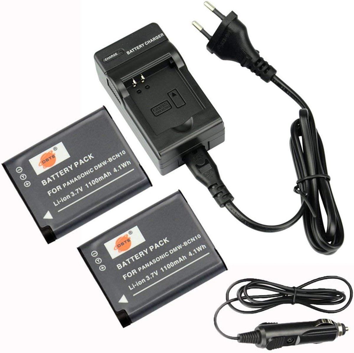 DSTE 2pcs DMW-BCN10 Battery and Charger Compatible with Panasonic DMC-LF1W - ShopVlot
