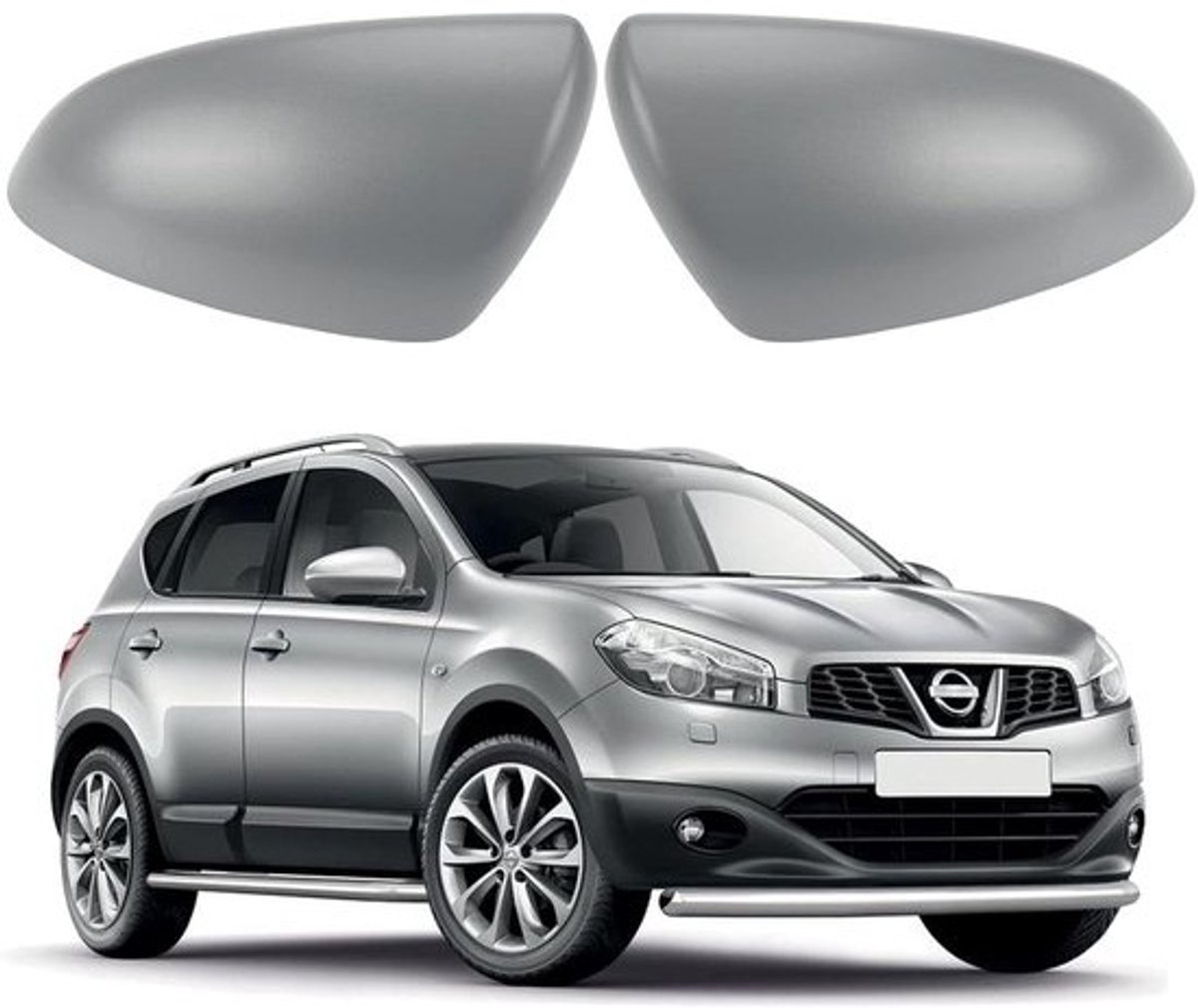 Spiegeldoppen voor Nissan Qashqai J10 2007-2014 - Zwarte ABS-afdekkingen