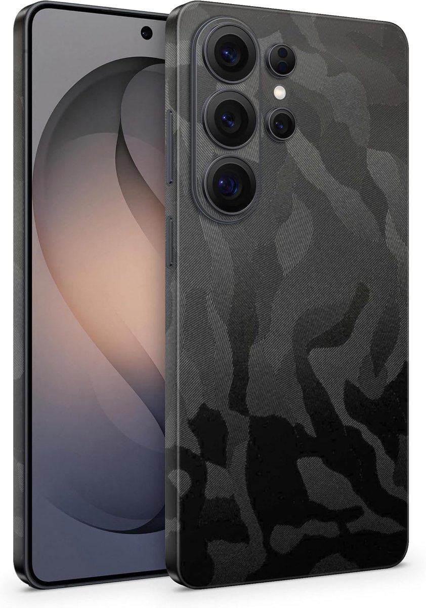 Skins compatibel met Samsung Galaxy S26 & S26 Ultra, Skin beschermfolie 360° volledige dekking of alleen achterkant (volledige dekking, Shadow Black, Galaxy S26 Ultra)