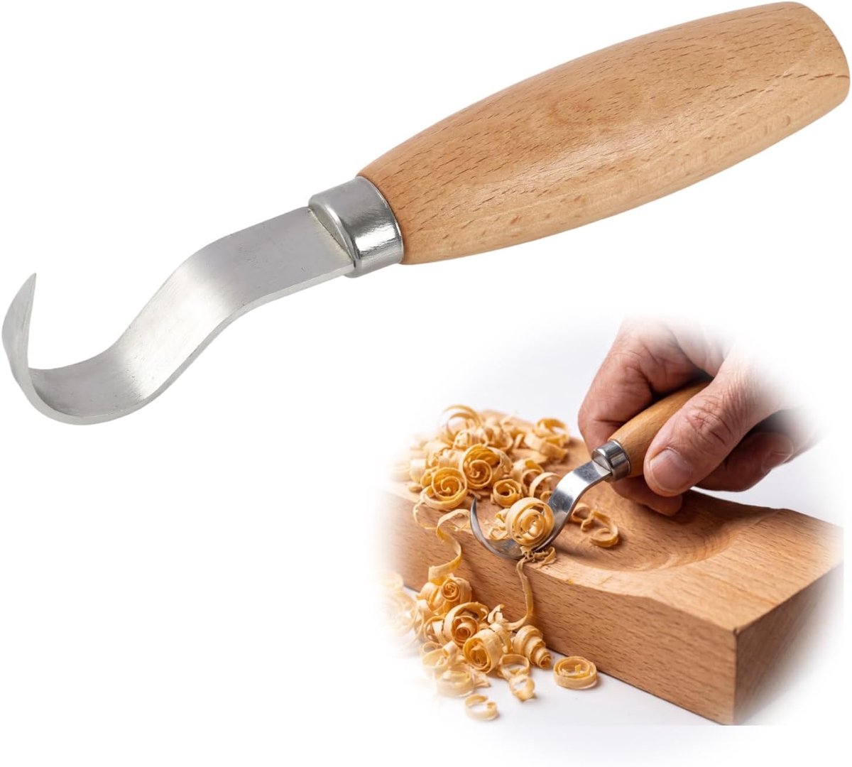 Sculptuurmees,Professioneel ergonomisch haakmees voor houtbeeld,en creatieve beeldhouwen, aangepast aan beginnende en bevestigde beeldhouwers voor gedetailleerde afwerking