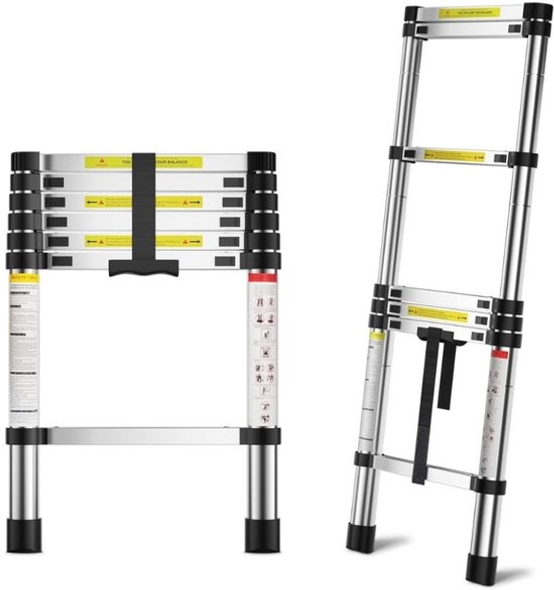 Telescoopladder lichtgewicht aluminium tot 2 m - Tot 150 kg - Antislipvoeten
