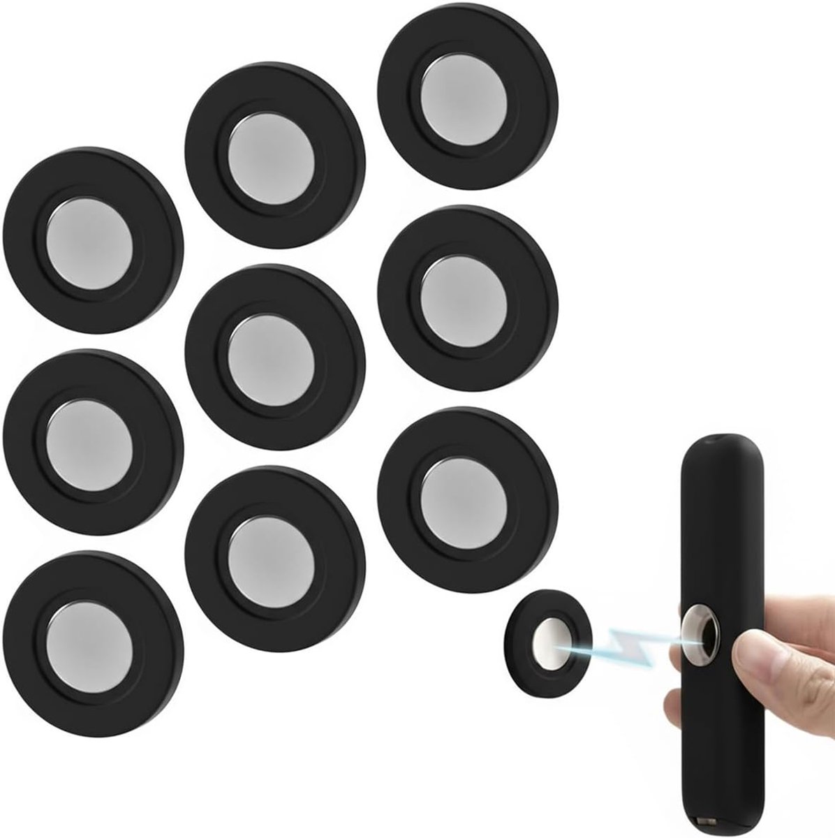 Afstandsbedieninghouder Wandmontage [Upgrade met Supersterke Magneten] Magnetische Organizer voor TV- & Apparaatafstandsbedieningen, Zelfklevend Zonder Boren, 9 Stuks, Zwart