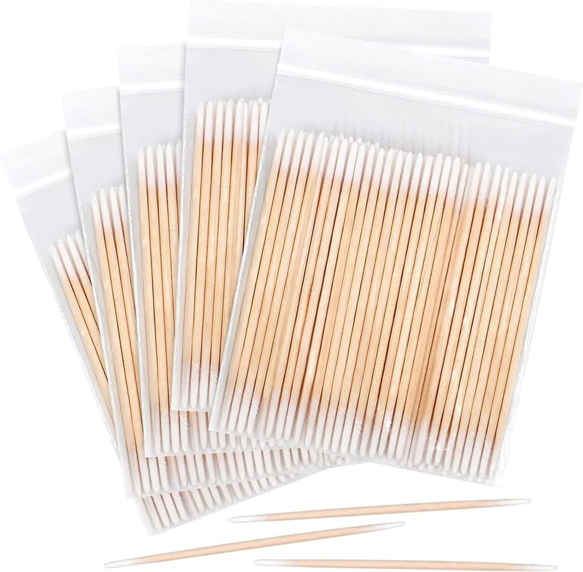 Wattenstaafjes met houten handvat, micro-applicator, 10 cm, van hout, voor wenkbrauwen, make-up, tatoeages, nagels