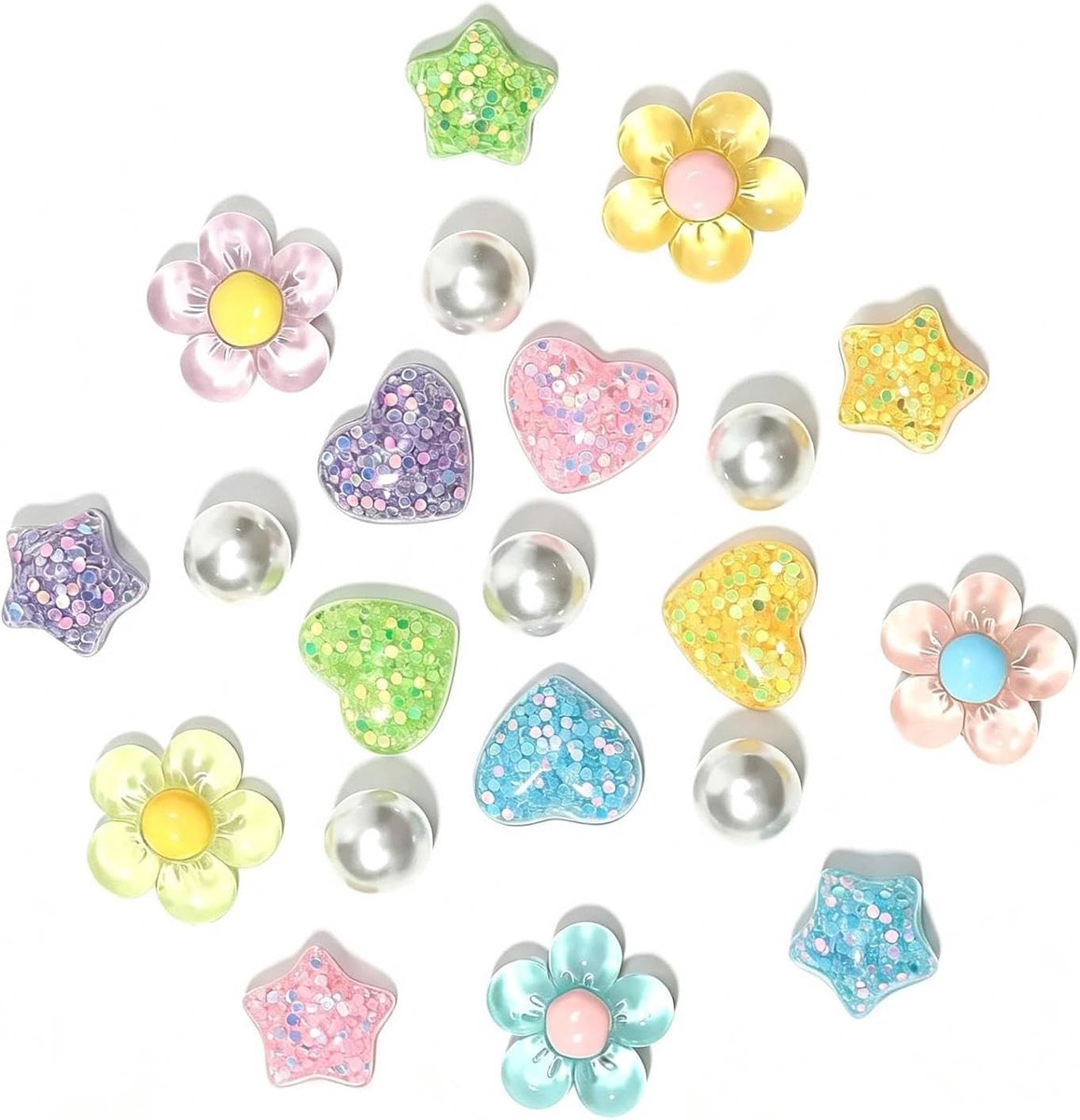 21 stuks broches bloemen voor croc, chrysant bloemen schoenbedels