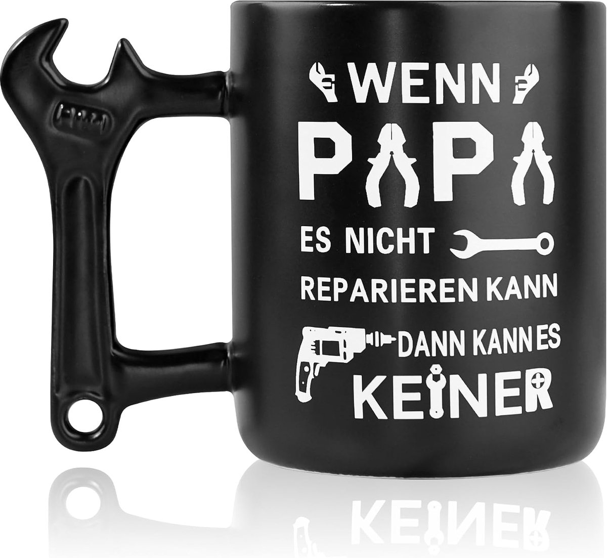 Papa Cadeaus Koffiemok met moersleutelhandvat, Kerstcadeaus voor Papa, Cadeau voor Mannen Verjaardag, Vaderdag, Kerstcadeaus, 400ml Mok
