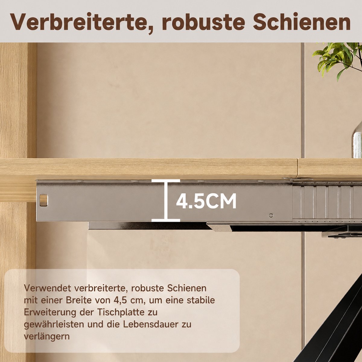 FloraGrace Uitschuifbare Eettafel - Drie Lengtes Voor 6 Tot 10 Personen - MDF Met Metalen Poten - 160 Tot 240 Bij 90 cm - Eikenkleur