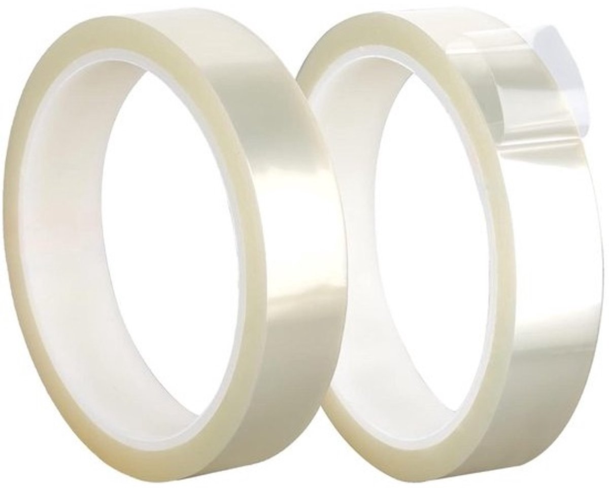 Hittebestendige transparante tape voor sublimatie en doe-het-zelfambachten - 2 rollen, 25 mm breed