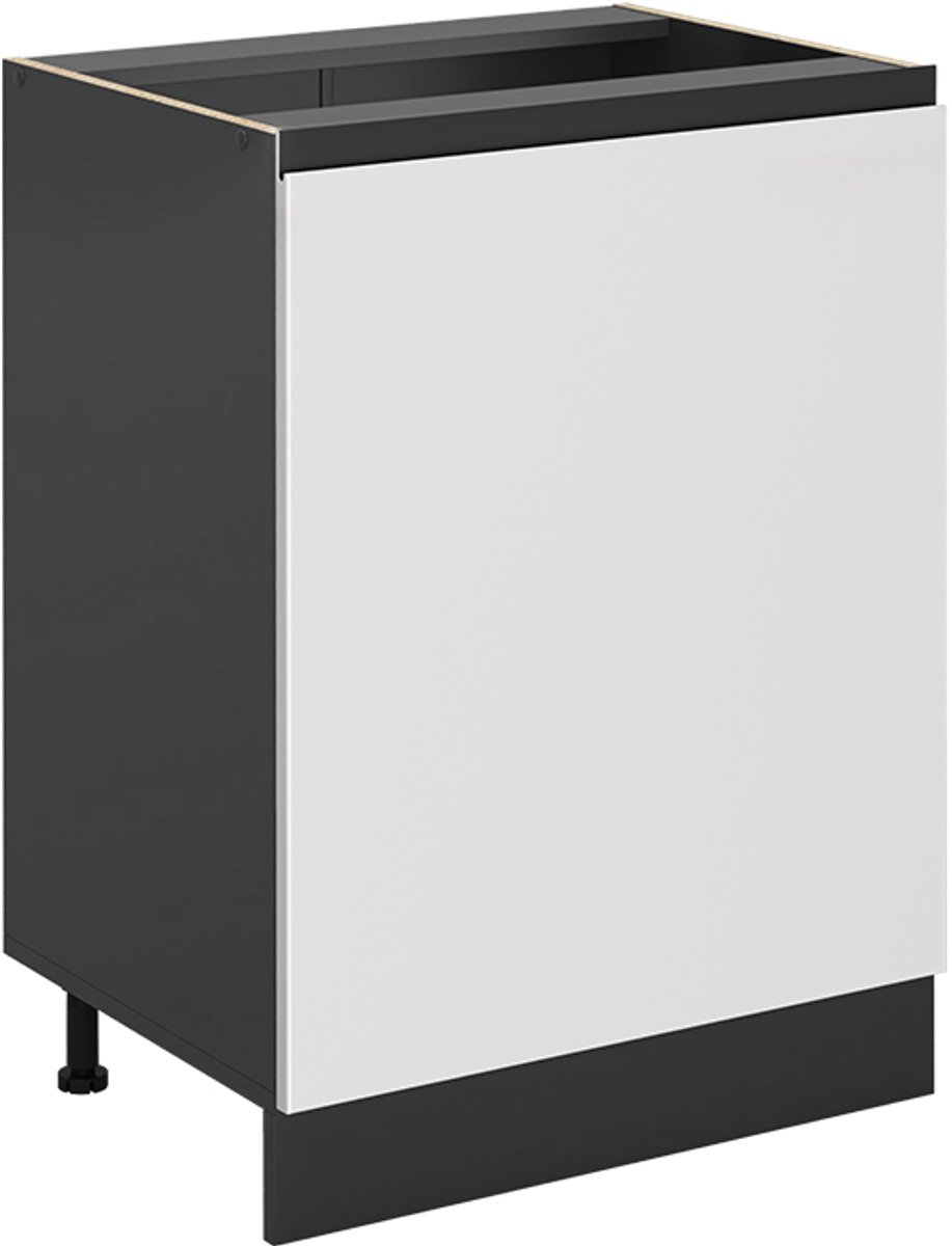 Vicco Keukenonderkast R-Line, Wit/Antraciet, 60 cm met 1 deur zonder werkblad