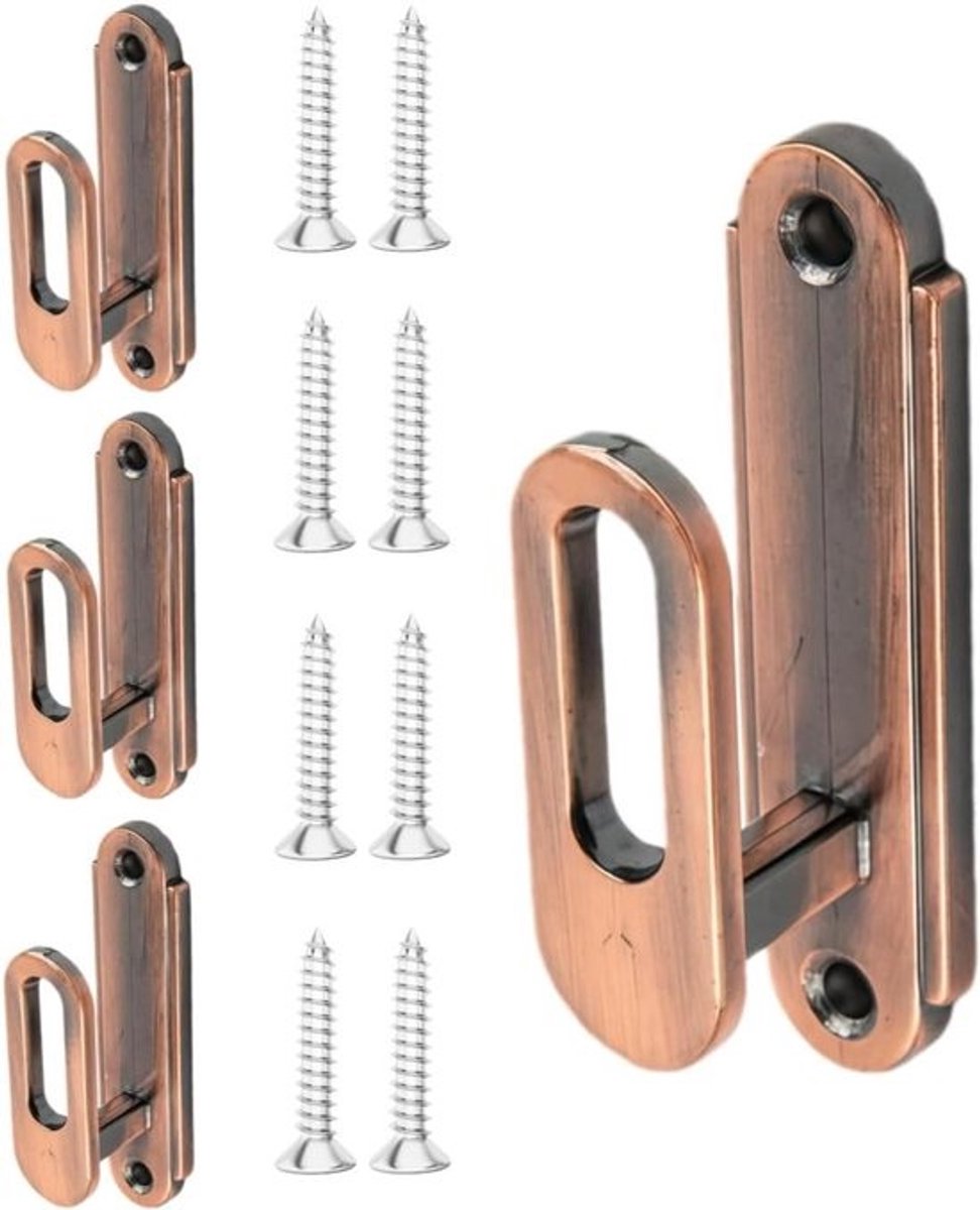 Set gordijnhaken - Muurhouders voor gordijnen - Voor het sturen van raambekleding - Constructie van zinklegering - 4-delig - Honggu