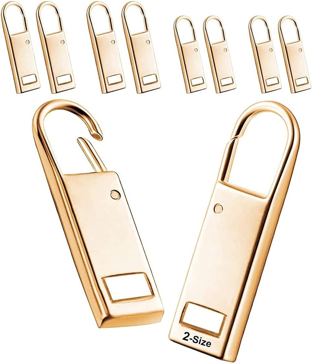 Gold Color Zipper Replacement Metal Zipper Repair Zipper Repair for Shoes Luggage Suitcase Bag Jacket (8 Pieces, Gold) - ShopVlot