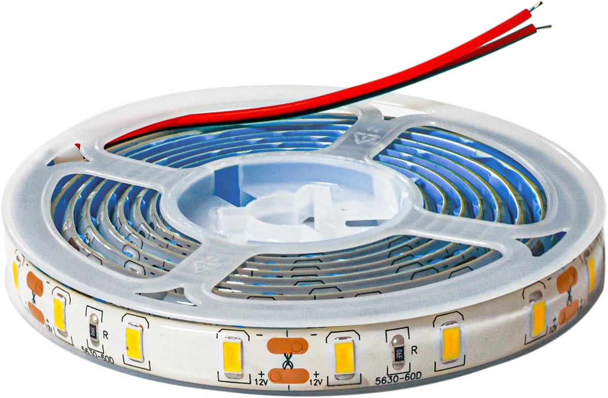 SnelShoppen - Ledstrip 12V 2m SMD 5630 Warmwit 3500K IP65 Waterdicht 120 LEDs LED Strip Verlichting voor Slaapkamer, Keuken, Feest, Decoratie