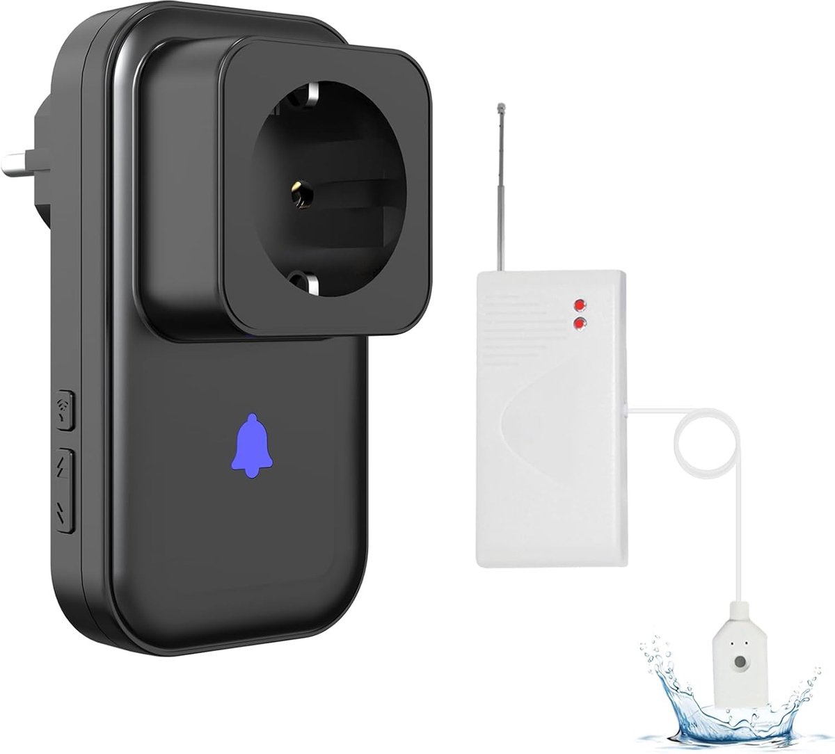 Security Switch with Automatic Shut Off and Wireless Water Sensor, Water Alarm with 100 Meter Range, 100 dB Alarm (5 - ShopVlot