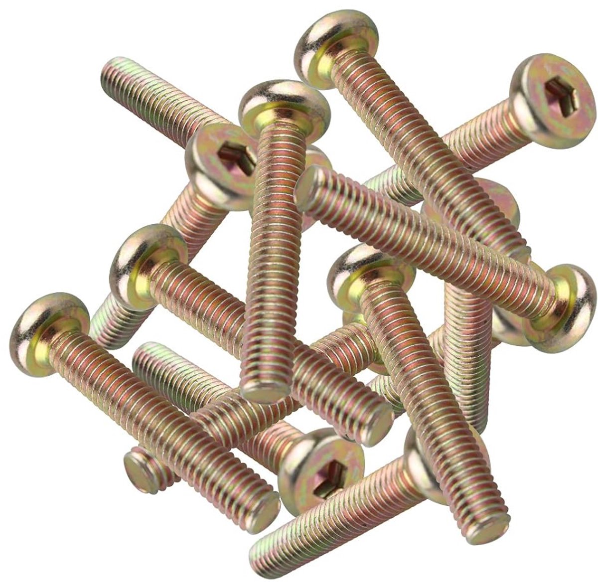 Zeskant M6 platte kopschroeven, voor meubels, 20 stuks M6*35MM