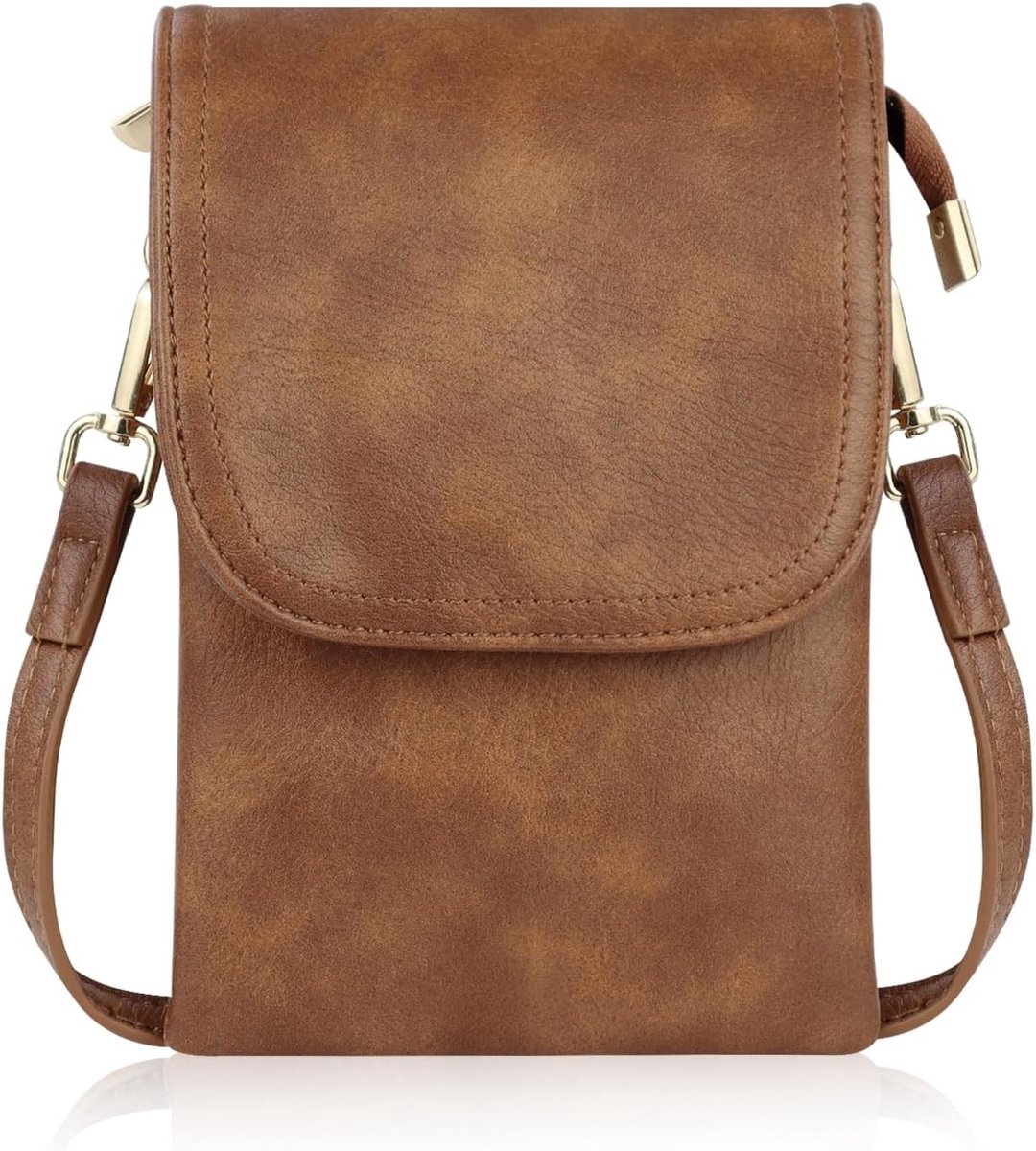 Vrouwelijke Schoudertas, Waterdichte Crossbody Tas met 3 Laagse Vakken, Mobiele Telefoonhouder en Verstelbare Schouderriem, Ideaal voor Dagelijks Gebruik en Uitstapjes
