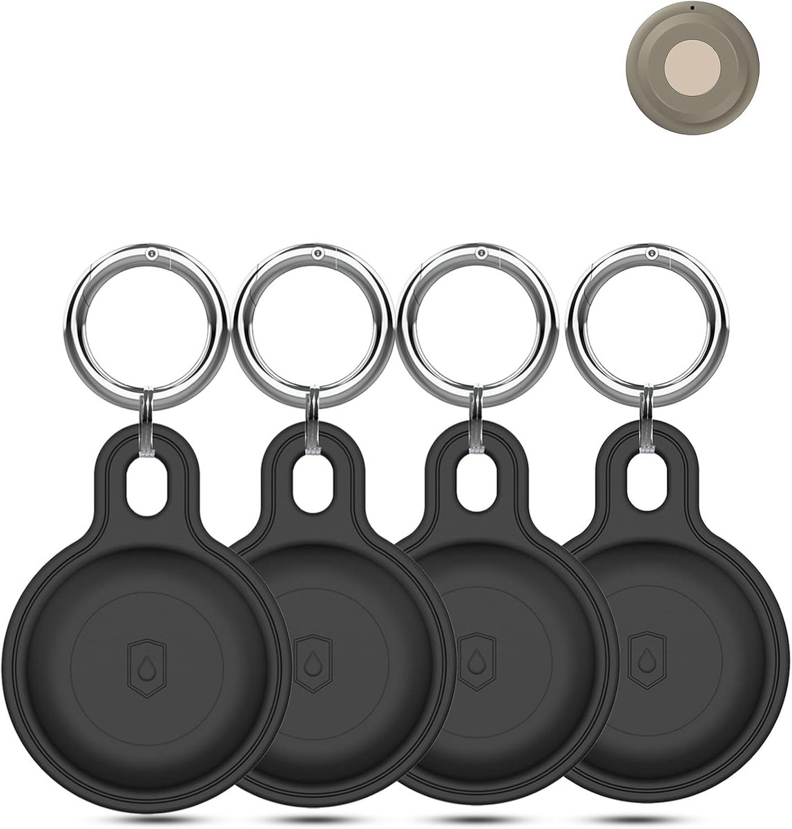 Beschermhoes 4 stuks voor Motorola Moto Tag & Moto Tag 2 Bluetooth-tracker, rondom spatwaterdichte schokbestendige krasbestendige afdekking, zwart 4
