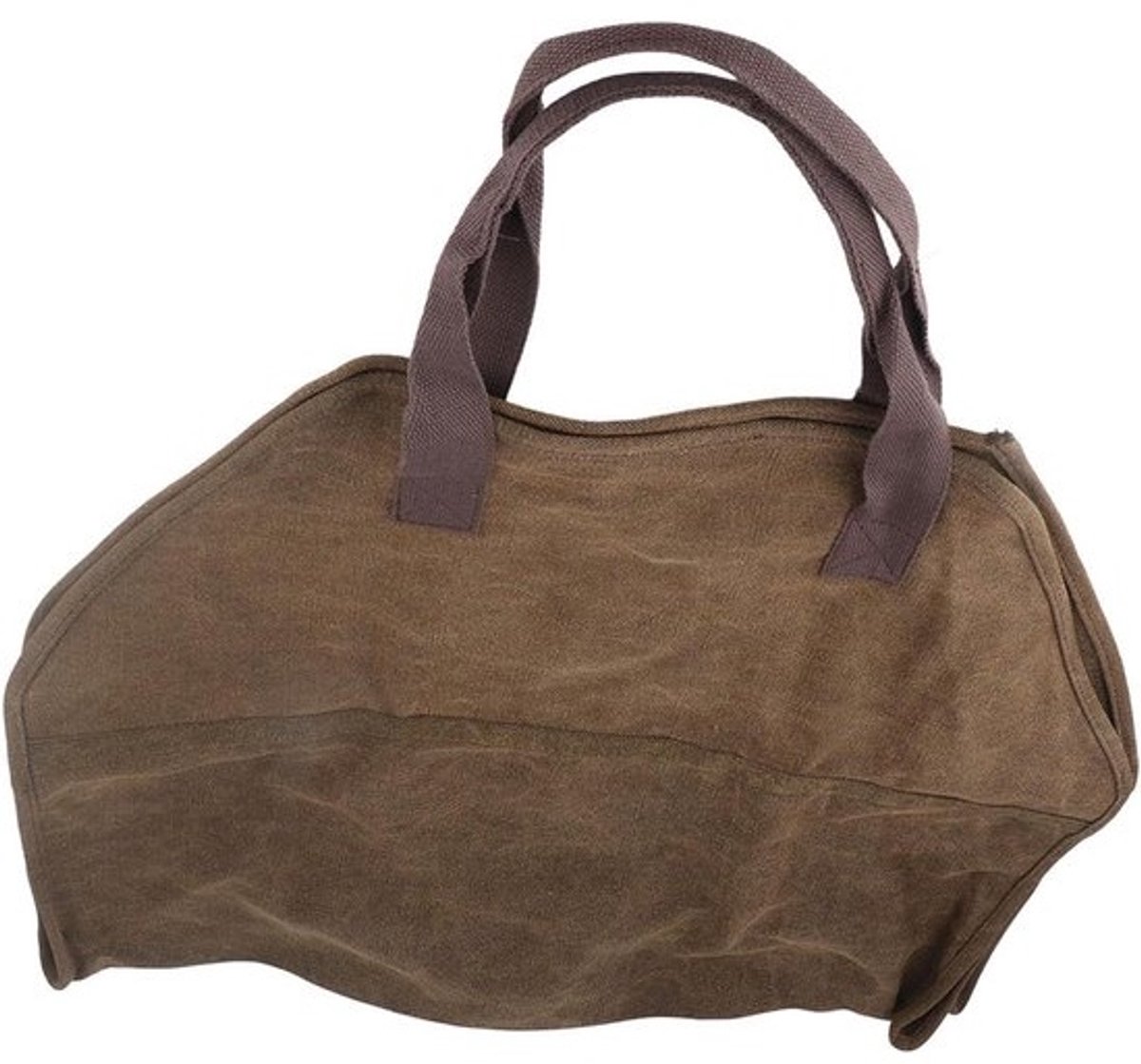 Haardhoutopslag - Houtopberging - Brandhoutopslag - Canvas - Brandhout - Brandhoutdragers - Handvatten - Grote - Vuurhout - Draagtas - Open - Haardaccessoires - Buiten - Kamperen