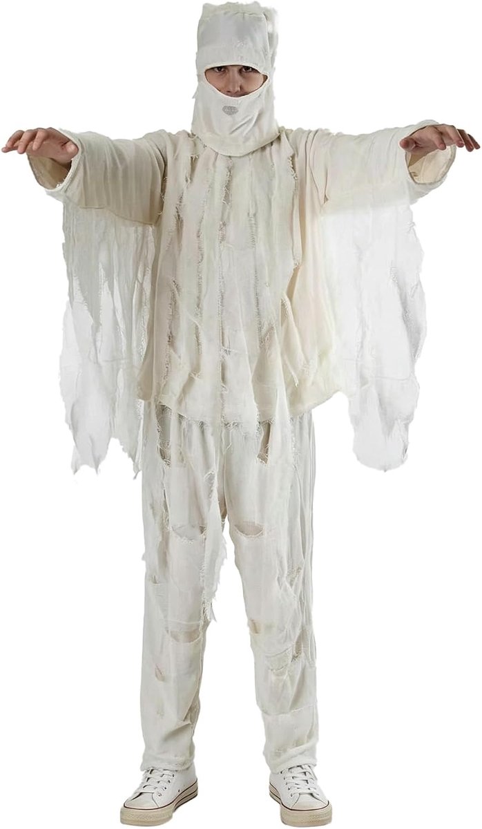 Mummiekostuum voor volwassenen, drie stijlen voor dames en heren met verbandeffect, Halloween, carnaval, horrorparty, theater en cosplay