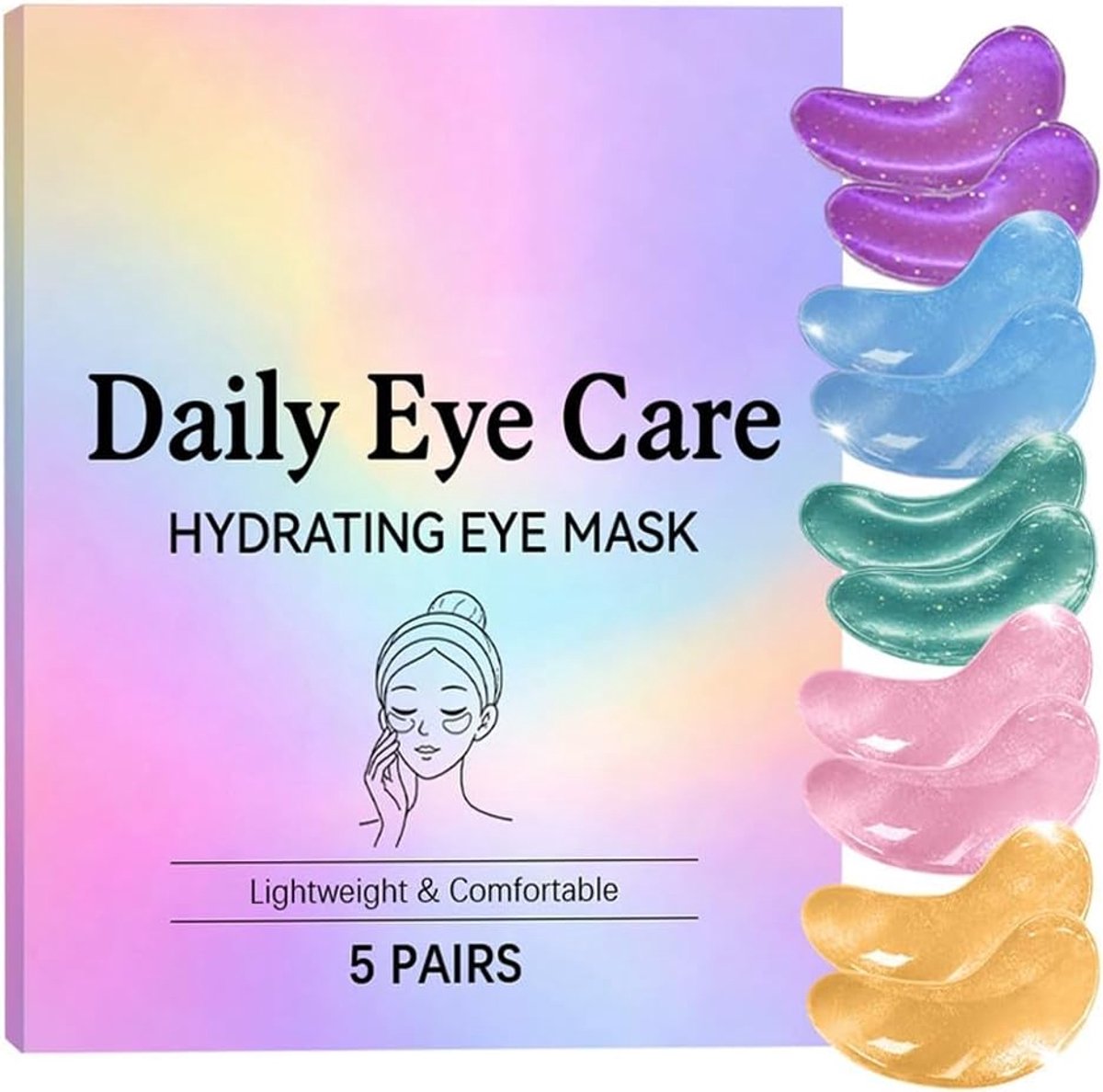 Oogpads, 5 paar, oogpads met niacinamide en hyaluron, verwijderen van kringen rond de ogen, maakt de huid van de ogen glad, oogpatches, intensief vocht, tegen fijne lijntjes en wallen