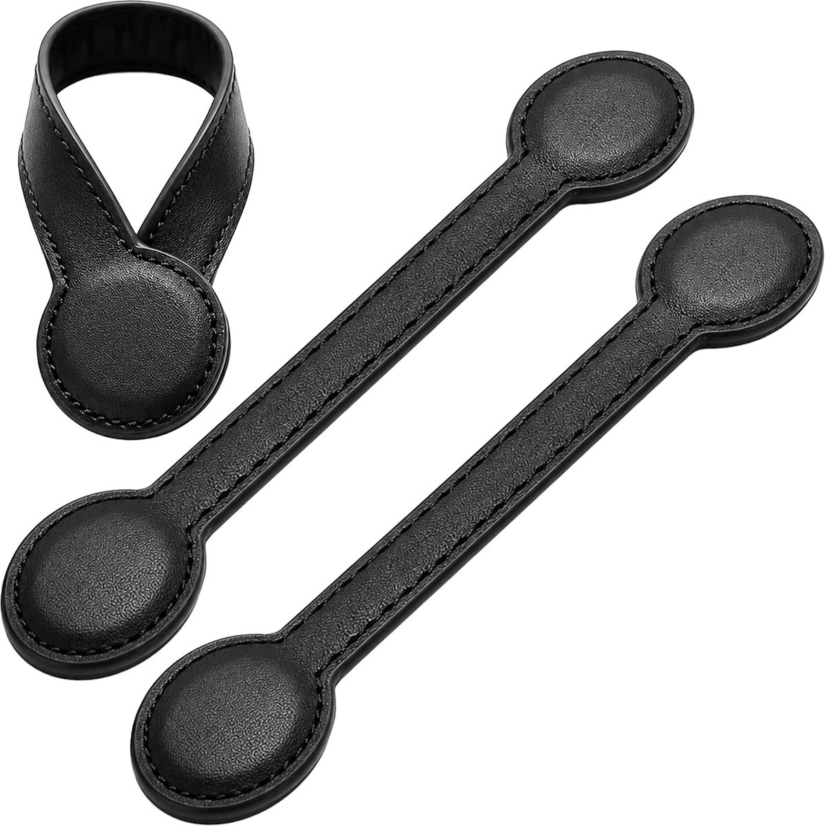 Magnetische handdoekclips van leer, zwart, 3 stuks, zonder boren