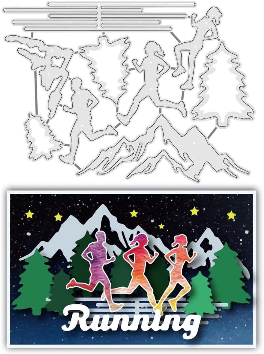 Sportieve Snijmallen voor Kaarten en Scrapbooking - Metalen Stencils voor Creatieve Projecten, Feestdecoraties en Verjaardagskaarten