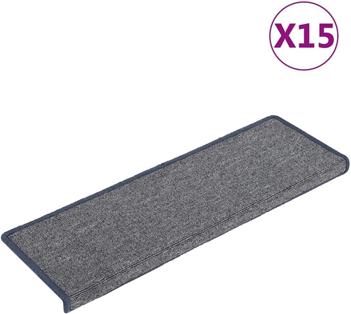 Trapmatten 15 Stuks 65x21x4 cm Lichtgrijs Blauw