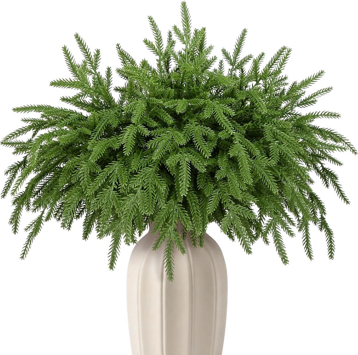 24 STK. Kunstmatige Norfolk dennentakken voor Kerstmis, 35 cm kunstmatige groene Norfolk-dennentakken