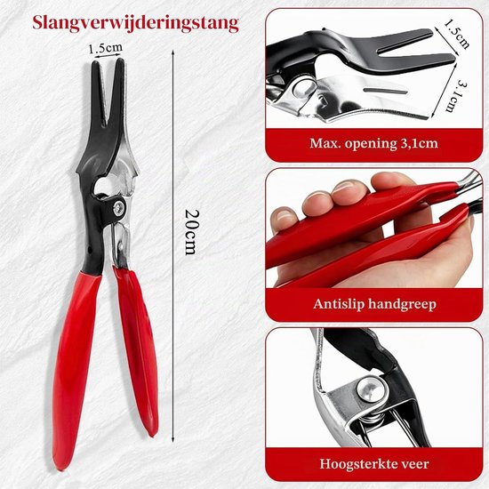 Set van 4 Slangklemmen Tang voor Onderhoud van Voertuigen, Inclusief Rechte en Verstelbare Tang, Perfect voor Slangklemmen en Verwijderen van Slangen — afbeelding 3