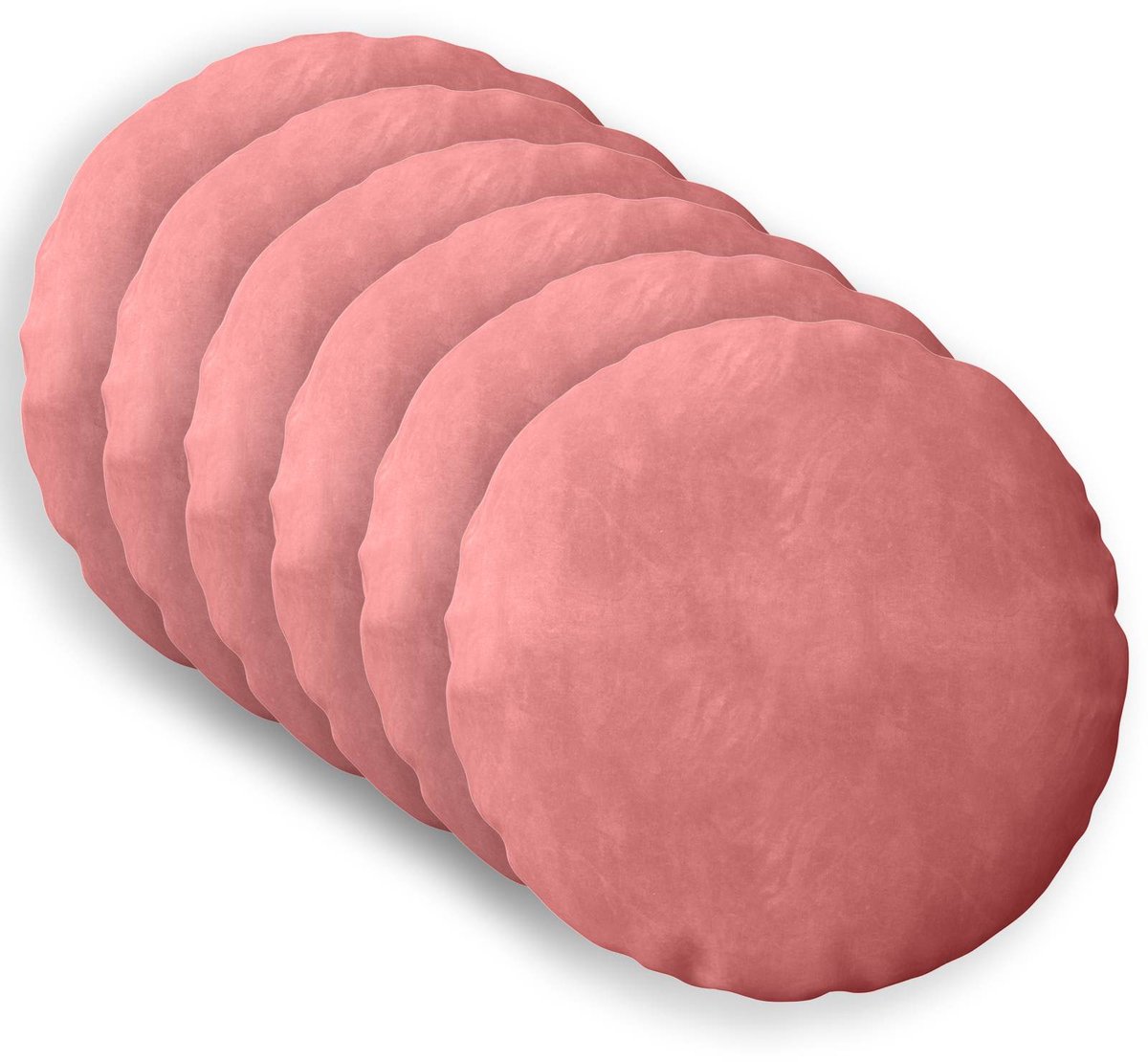 vidaXL Dekenkussen - 6 - st - HEERLEN - Roze - Diam. - 60 - cm - fluweel
