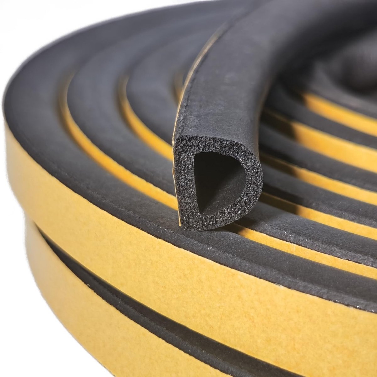 SnelShoppen - Weatherstrip D Type Zelfklevend - Sterke Lijm - Duurzaam en Veerkrachtig - 6m Zwart - Waterdicht, Stofdicht, Geluiddicht voor Deuren en