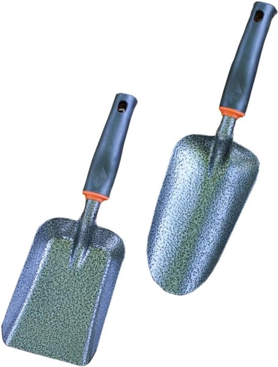 Tuingereedschapset - Handgereedschap voor de tuin - Voor het verpotten van planten - Ergonomische handgrepen - 32 cm lang - Zwart