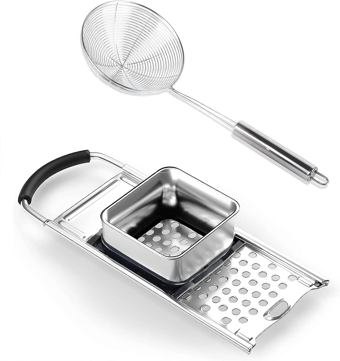 Spätzle Planer and Foam Spoon Set, Spätzle Set, Spätzler Grater Made of Stainless Steel (for pots with Ø up to 30 cm) - ShopVlot