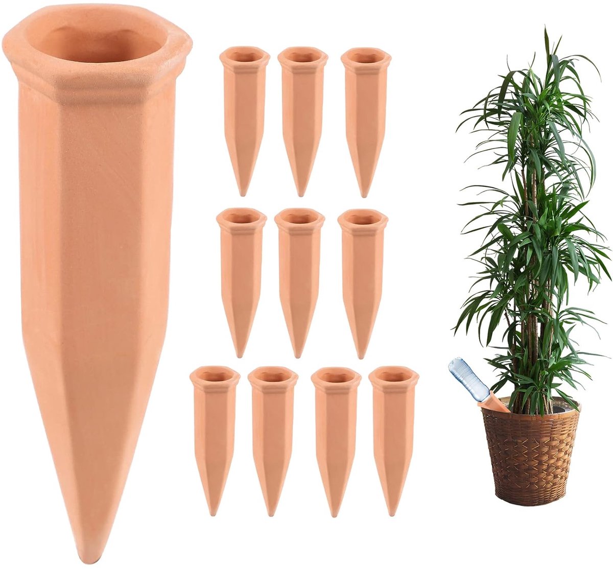 SnelShoppen - Automatische Waterdispenser voor Planten - EXLECO Toncones Irrigation Balls - Keramische Watergeefconen voor Binnen en Buiten - Ideaal v