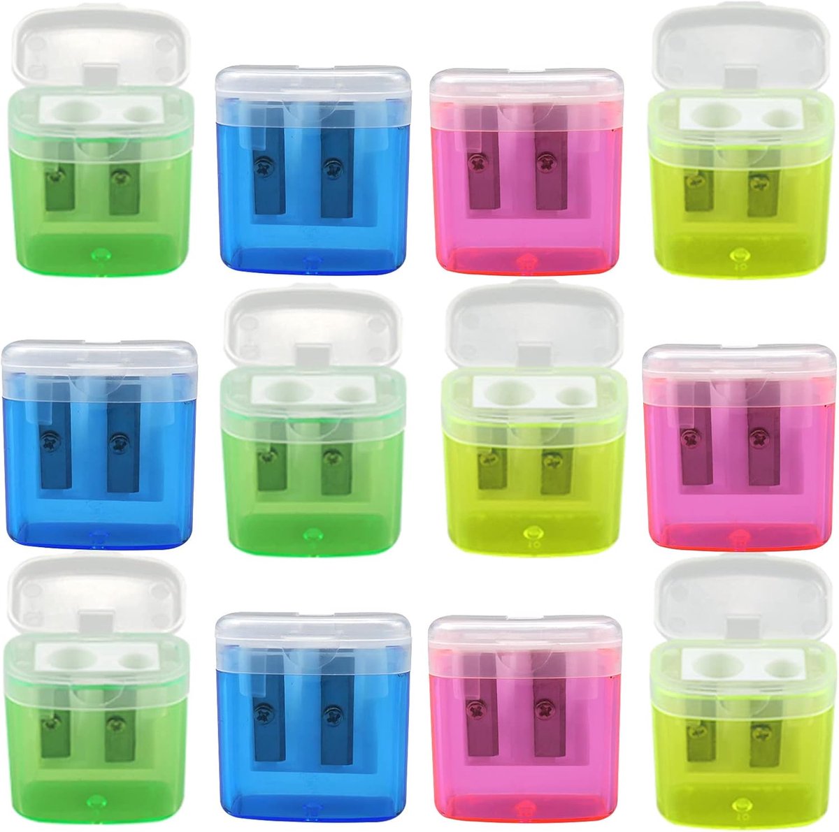 12 pieces pencil sharpener with holder - ShopVlot