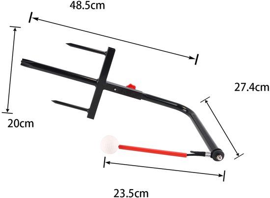 Golf Swing Trainer - Golf Oefen Set - Swing Verbeteren - Automatische Balretour - In Hoogte Verstelbaar - Zwart van GOLF — afbeelding 3