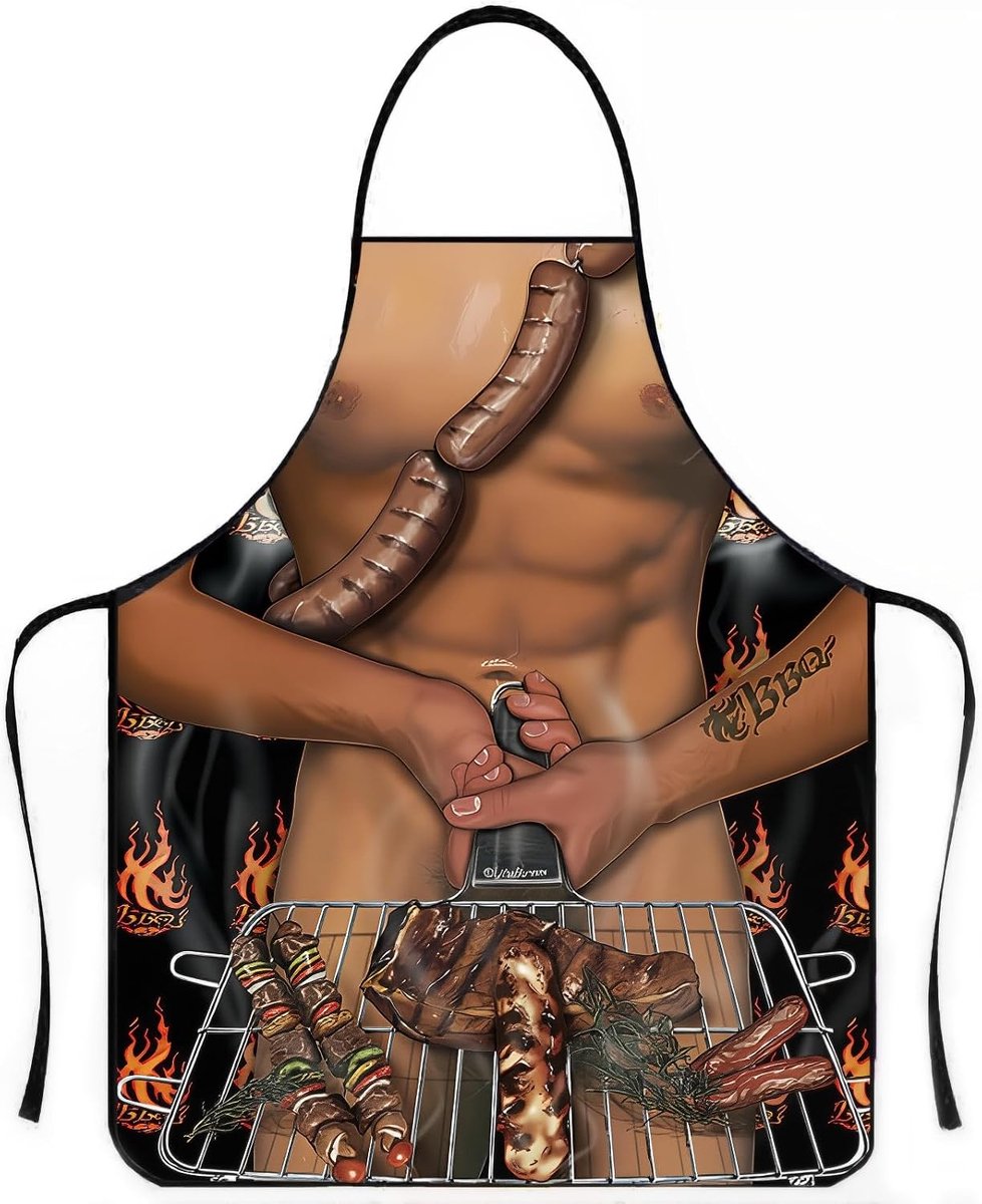 Grappig keukenschort voor mannen om te grillen en te grillen, origineel en schattig cadeau voor mannen, creatief - ShopVlot