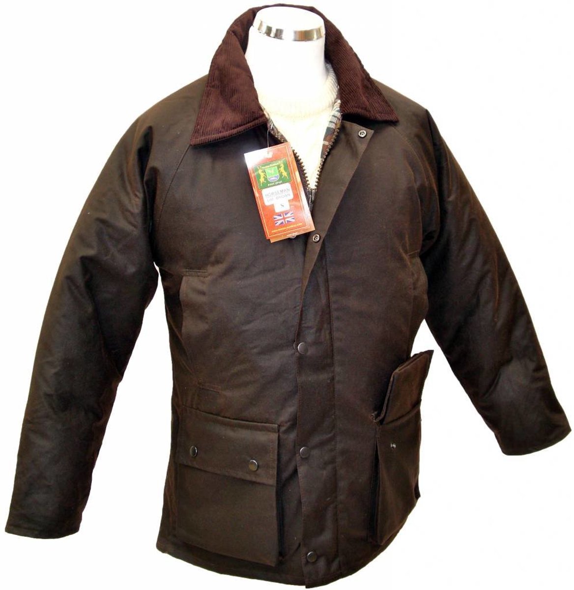 Hunter Horseman Bruin - Waxjas Dames Heren - Gevoerd - Waxcoat - maat 3XL