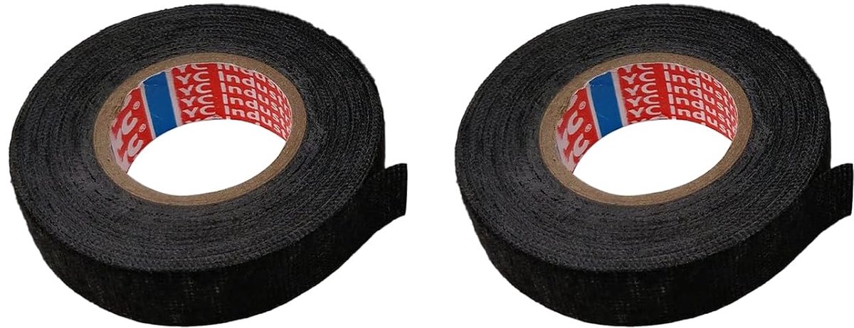 Kabeltape 19 mm x 15 m - Zwart polyester stof - Warmtebestendig - Voor organisatie van elektrische kabels - ShopVlot