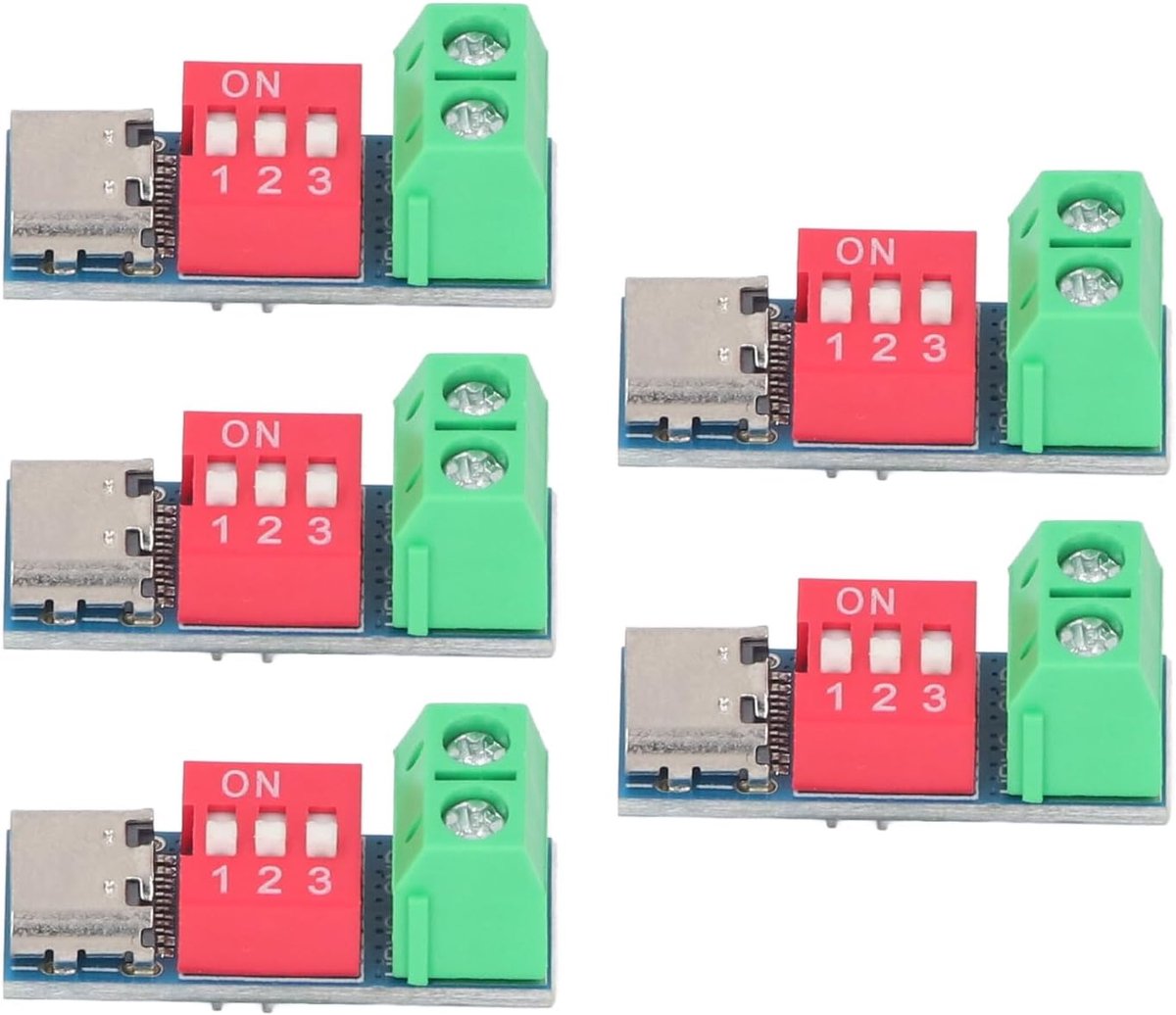 USB C PD Trigger Board Module - 5 Stuks - Verschillende Spanningen 5V 9V 12V 20V - Veilig en Flexibel Gebruik - ShopVlot