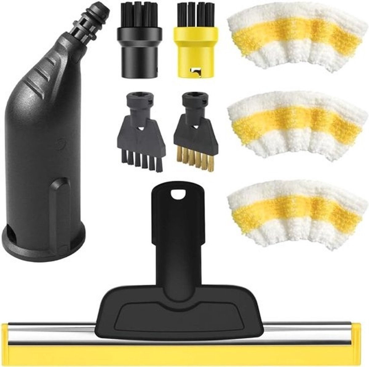 9-delige accessoireset voor stoomreinigers - borstels, nozzles en covers