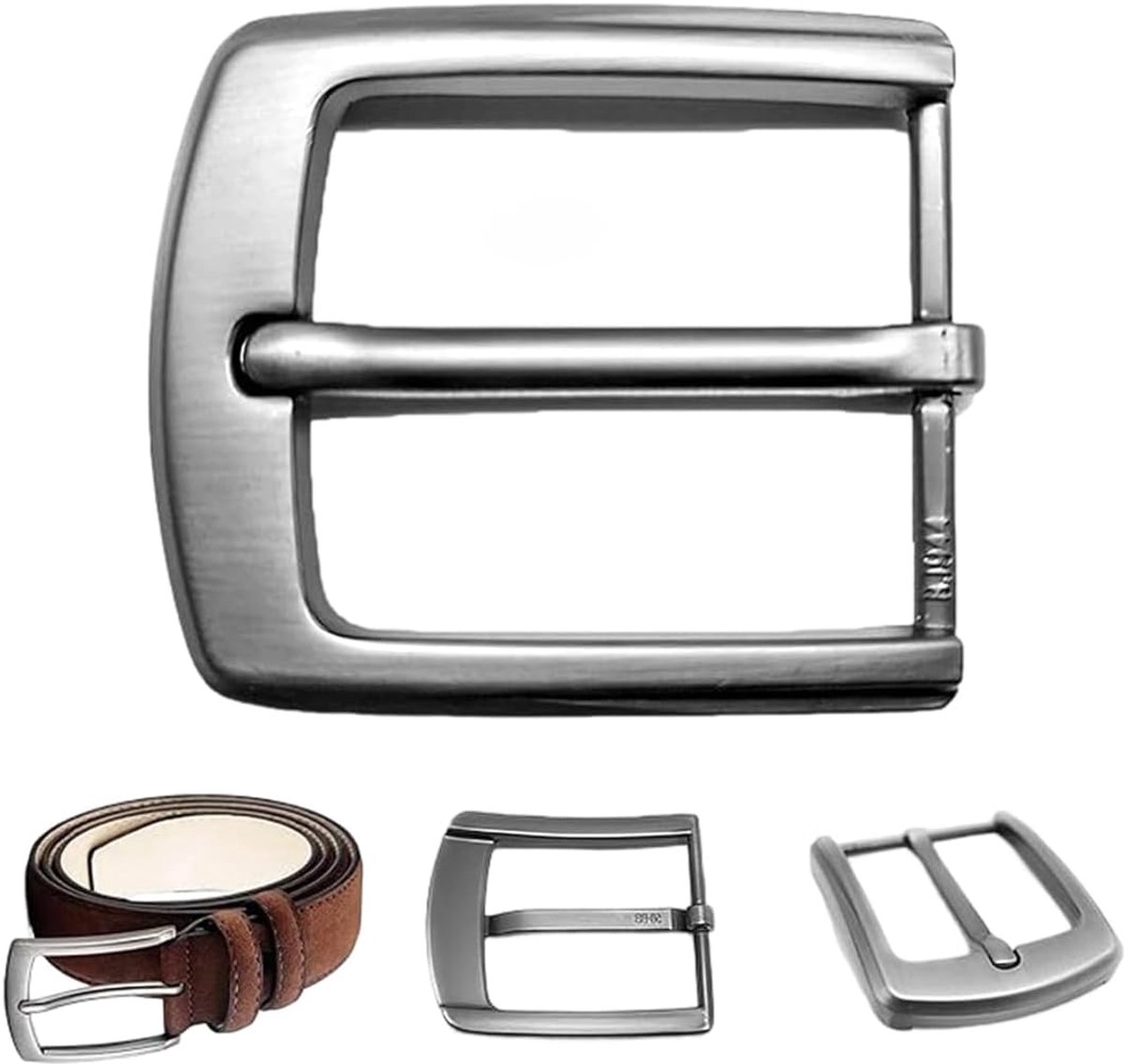 Men's Buckle, Metal Buckle 40 mm, Zinc Alloy Square Buckle, Classic Single Teeth Design, Replacement Buckle for - ShopVlot