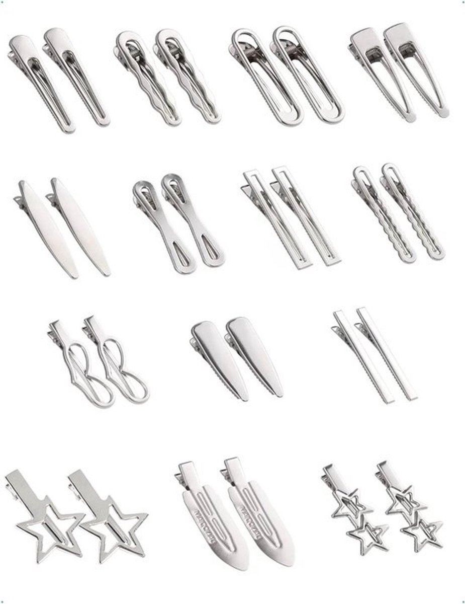 Haarspeldjes set - klemmen krulclips - haarstyling - antislip ontwerp - 45-7 cm - metaal
