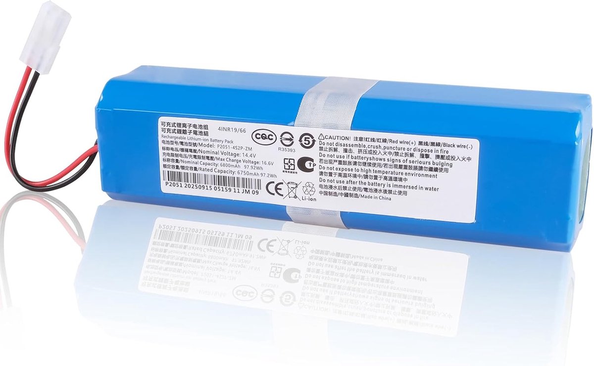 6800mAh Batterij Compatibel met Rowenta X-Plorer Serie 95, SS-2230002529