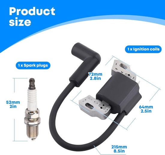Ontstekingsspoel geschikt voor diverse motoren en vervangt 799582, 798534, 593872, 595009 - Inclusief bougie en compatibel met engine series 08P502, 09P602, 09P702 — afbeelding 5