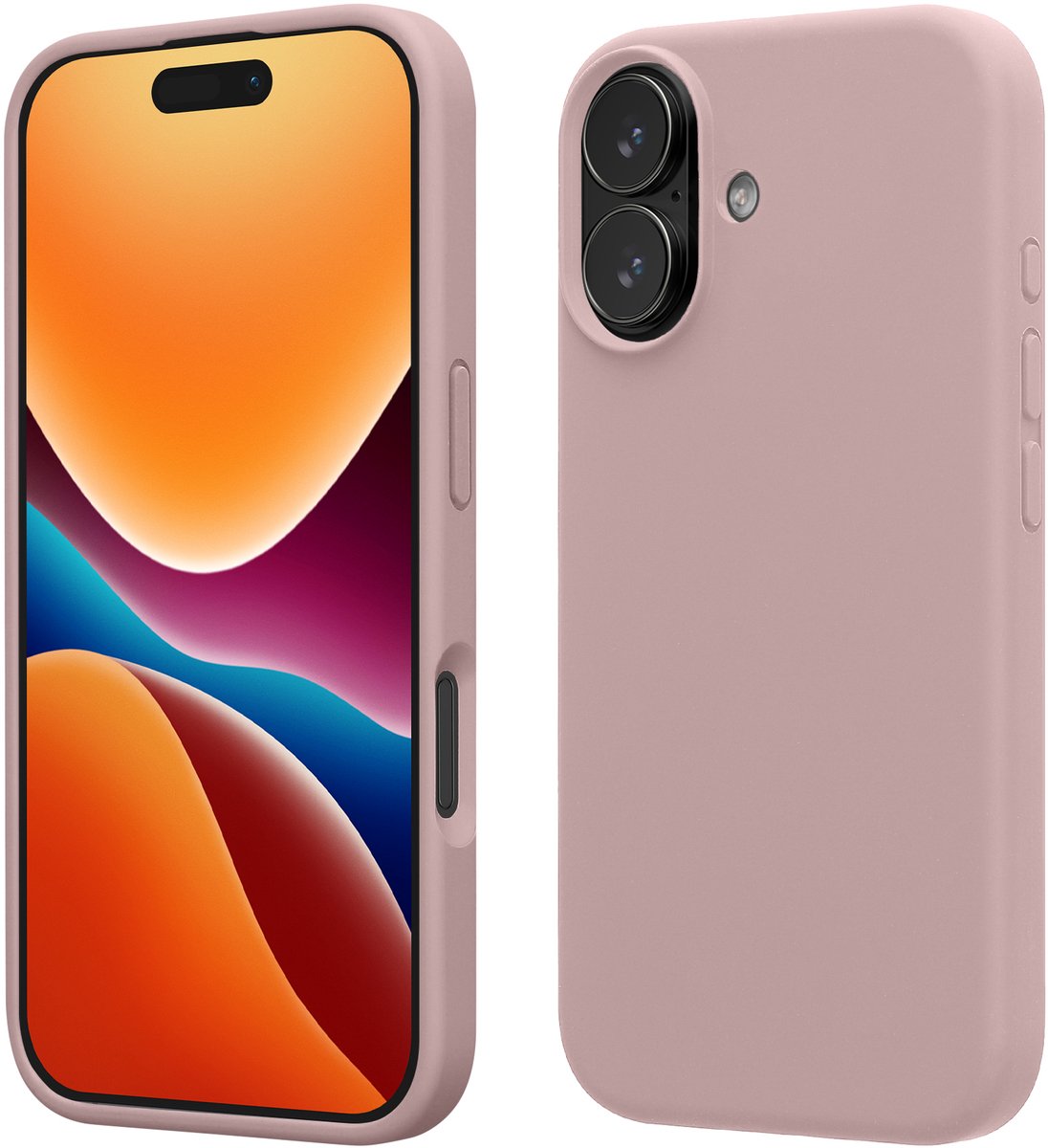 kwmobile telefoonhoesje geschikt voor Apple iPhone 17 - Hoesje met siliconen coating - Smartphone case in licht oudroze