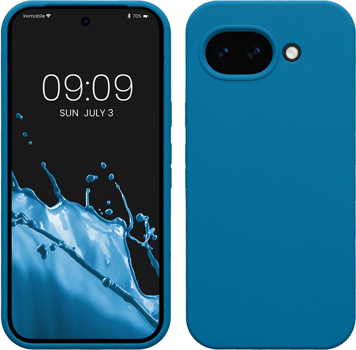 kwmobile telefoonhoesje geschikt voor Google Pixel 10a - Hoesje met siliconen coating - Smartphone case in Caribisch blauw