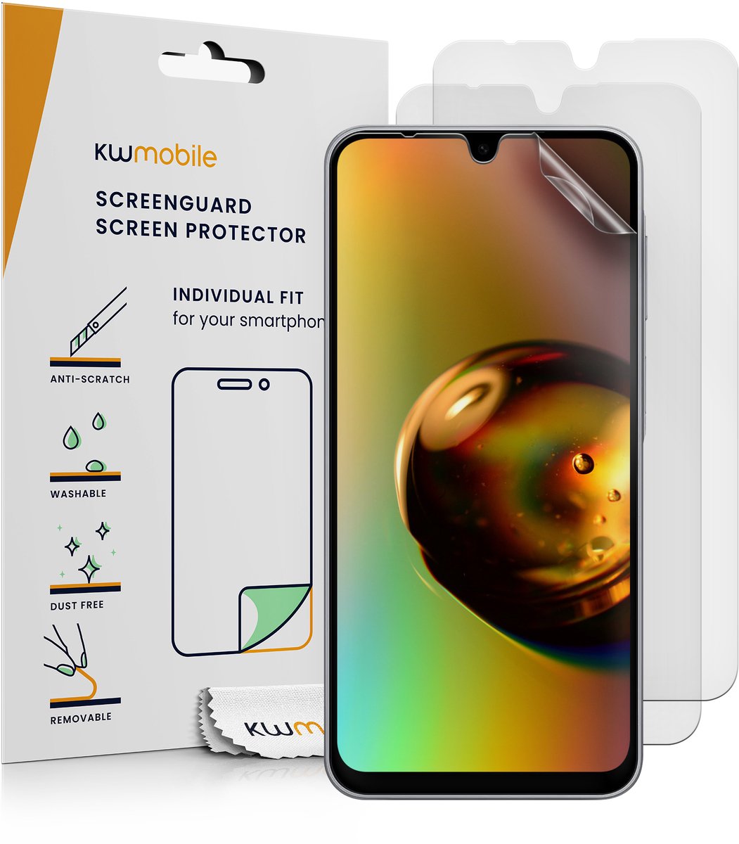 kwmobile 3x Screen Film for Samsung Galaxy A18 4G / 5G - Anti-Glare Phone Screen Protector, Anti-Fingerprint, Scratch Resistant, Bubble-Free