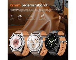 XMUXI Leather Strap One Click 22mm Compatible with Huawei Watch GT3/GT4/GT5/GT6 46mm, Retro Bracelet for Venu 4/Venu - ShopVlot