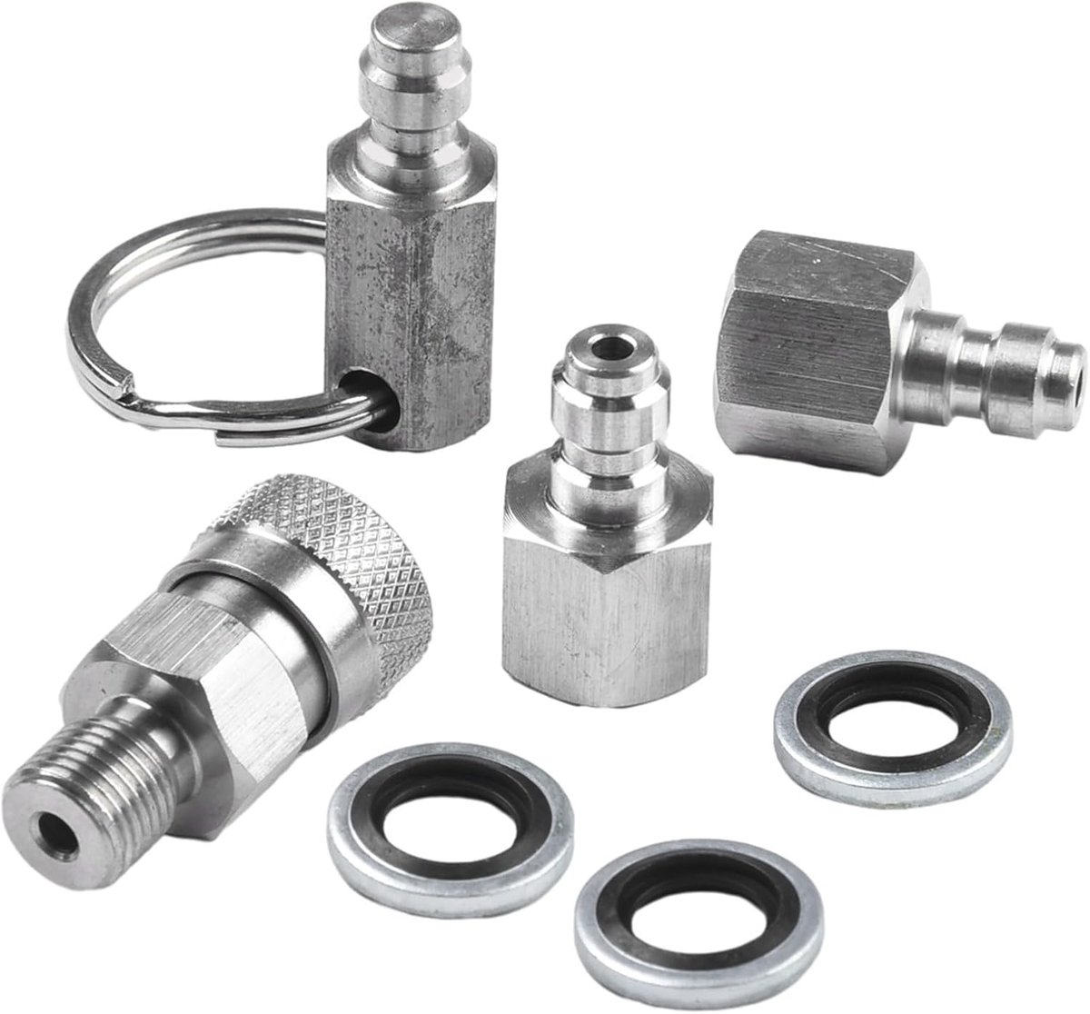 Stainless Steel PCP Filled Quick Connect Adapter, 1/8 for BSPP with Mounting Connector Coupler, Stainless Pcp Filling - ShopVlot